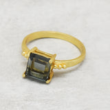 Square Cut London BT Gemstone Statement Ring