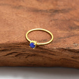 925 Sterling Silver 22k Gold Plated Blue Sapphire Rings, Wholesale jewelry