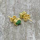 Green Onyx Stud Earrings