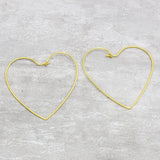 Heart Shape Metal Hoop Earrings