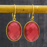 Pink Tourmaline  Dangle Earrings