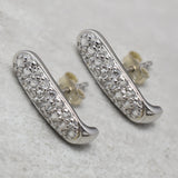 Handmade 925 Sterling Silver white CZ Stud Earrings