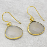 Chalcedony dangle Earrings  22k  handmade Earrings