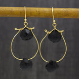 925 Sterling Silver  Black Onyx Dangle Earrings