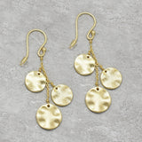 Round Hammered Disc Dangle Earrings