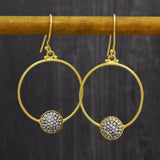 925 Silver Gold, Black Rhodium White CZ Dangle Earrings