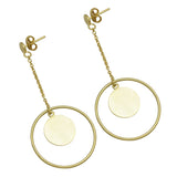 Circle Disc Dangle Earrings