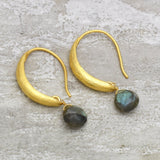 Labradorite Pearl  Dangle Earrings