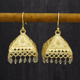 gold Jhumka Earrings Labradorite jhumka for women handmade