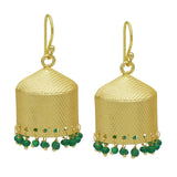 gold Jhumka Earrings Onyx jhumka for women handmade