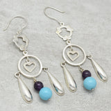 Turquoise Amethyst Beads Earrings