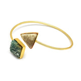 Brass Gold Plated Druzy Gemstone Adjustable Bangles