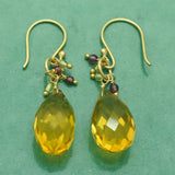 Citrine Garnet Peridot  Dangle Earrings