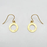 Circle Shaped Hammered Dangle Earrings