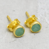 925 Silver Amazonite Stud Earrings 5MM round shape stud Earrings 22k  Earrings