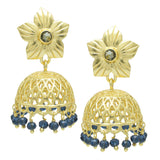 Blue Topaz Iolite  Jhumki Stud Earrings