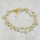 Aquamarine Gemstone With Key Charms Bracelets